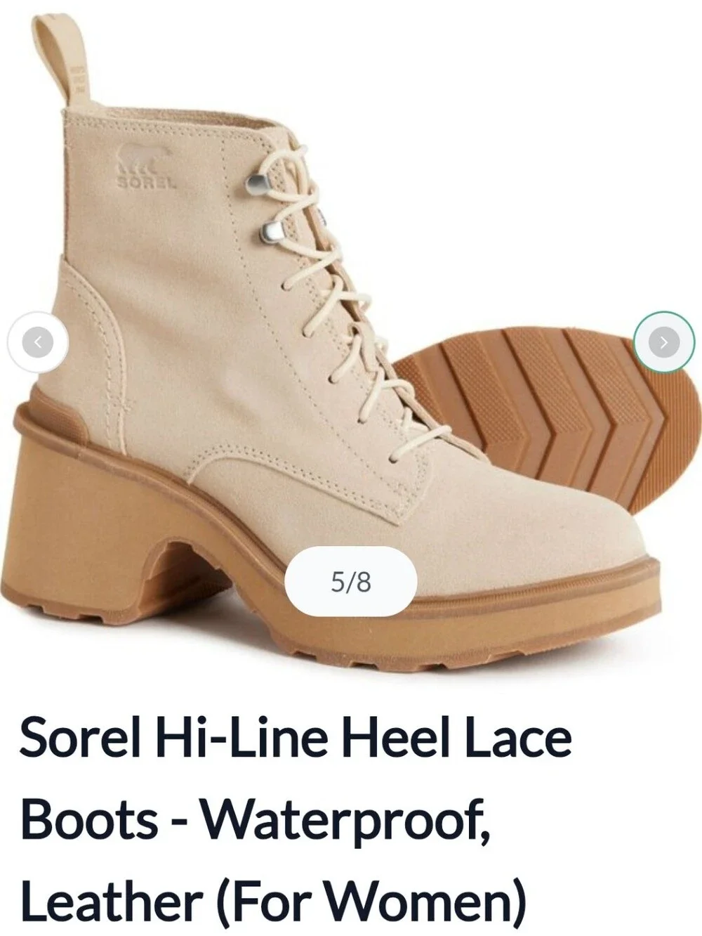 Sorel Hi-Line Heel Lace Up Boots Size 8